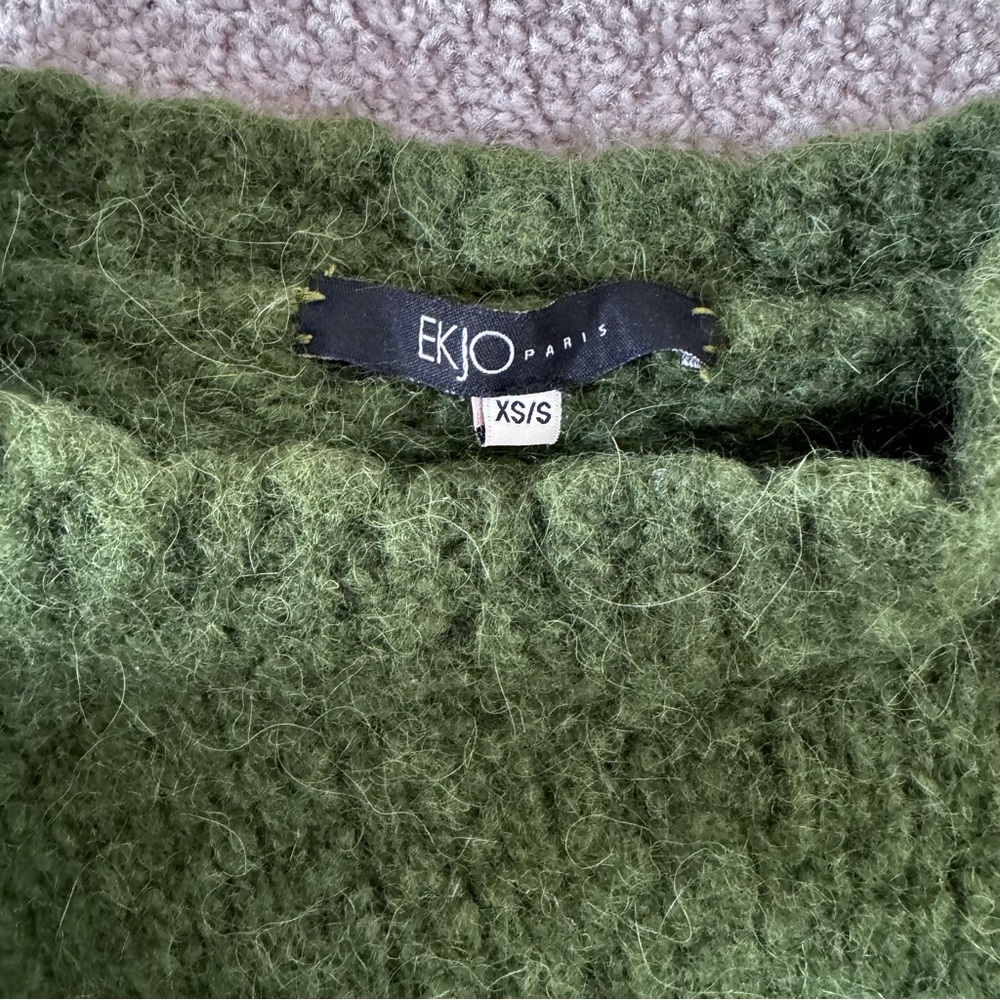 Ekjo Paris Alpaca/Marino Wool Green Sweater - Picture 4 of 6